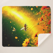 Bijen 'Golden Pollen Burst Joy Design Sherpa Deken (Voorkant (horizontaal))