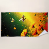 Bijen 'Golden Pollen Burst Joy Design Strandlaken (Voorkant)