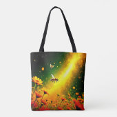Bijen 'Golden Pollen Burst Joy Design Tote Bag (Achterkant)