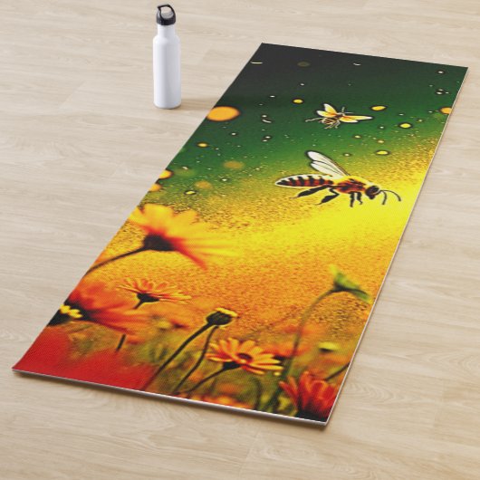 Bijen 'Golden Pollen Burst Joy Design Yogamat (In situ)