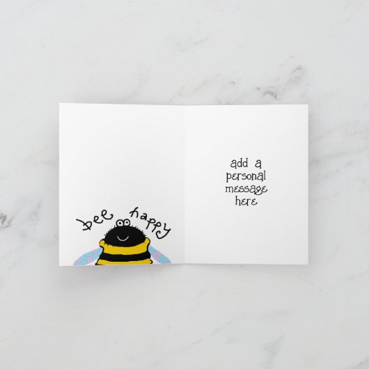 Bijen Happy Cute persoonlijke Kaart (Binnen)