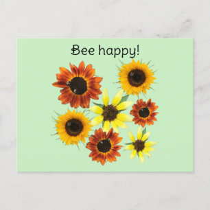 Bijen Happy Honey Bijen Genieten Zonnebloemen Brie Briefkaart