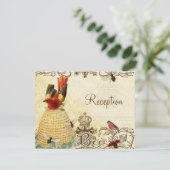 Bijen Happy Vintage - Opvanguitnodiging Informatiekaartje (Staand voorkant)