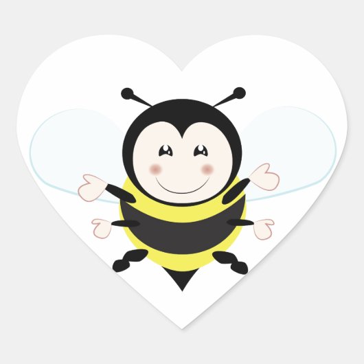Bijen Hart Sticker (Voorkant)