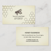 Bijen Honey Verkoper Appiarist Zwart Wit Hexagon B Visitekaartje (Voorkant / Achterkant)