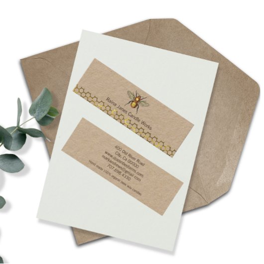Bijen Honeycomb Kandle Maker Kraft Mini Visitekaartje