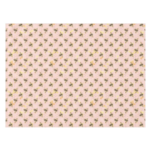  bijen Honeycomb Pattern Pink Gold Tafelkleed (Voorkant (Horizontaal))