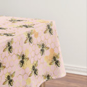 bijen Honeycomb Pattern Pink Gold Tafelkleed (Voorbeeld)