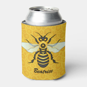 Bijen Honeycomb Persoonlijke naam Honeybee Hive Blikjeskoeler