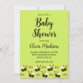 Bijen Honingbij Rode Bloemen Bijen Baby shower Kaart (Voorkant)