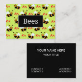 Bijen honingbij rode bloemen patroon visitekaartje (Voorkant / Achterkant)