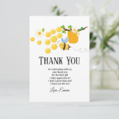 bijen, honingbijen, honingraat, Bumble bei dank u Bedankkaart (Staand voorkant)