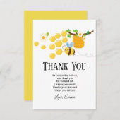 bijen, honingbijen, honingraat, Bumble bei dank u Bedankkaart (Voorkant / Achterkant)