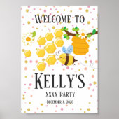 bijen, honingbijen, honingraat, Bumble bei Welkom Poster (Voorkant)