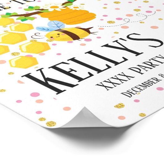 bijen, honingbijen, honingraat, Bumble bei Welkom Poster (Hoek)