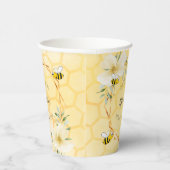 Bijen honingraat bloemetuin bruidsfeestje papieren bekers (Rechts)