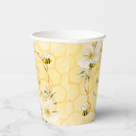 Bijen honingraat bloemetuin bruidsfeestje papieren bekers (Rechts)