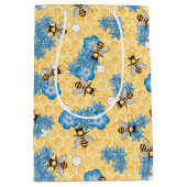 Bijen Honingraat Gift Bag Medium Cadeauzakje (Voorkant)