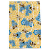 Bijen Honingraat Gift Bag Medium Cadeauzakje (Achterkant)