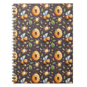 Bijen, Honingraten, Bladeren en Honingdruppels Notitieboek