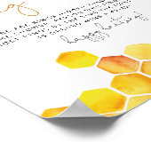 Bijen honingraten ring jacht bruids douche spel poster (Hoek)