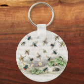 Bijen Honingwerker Koningin Natuur Antiek Bijen Sleutelhanger (Voorkant)