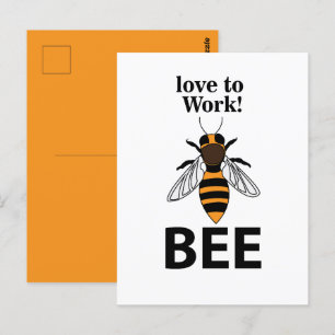 Bijen houden ervan om bij te werken briefkaart