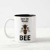 Bijen houden ervan om bij te werken tweekleurige koffiemok (Links)