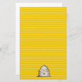 Bijen houden honing bij geel gevoerd briefpapier (Voorkant / Achterkant)