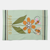 Bijen houden van de zomer en ik ook theedoek (Horizontaal)