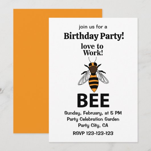 Bijen houden van werken op hun verjaardag kaart (Voorkant / Achterkant)