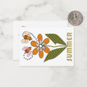 bijen houden van zomer en ik ook notitiekaartje (Voorkant / Achterkant in situ)