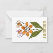 bijen houden van zomer en ik ook notitiekaartje (Achterkant)