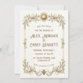  bijen huwelijksuitnodiging Honing Kalligrafie Kaart (Voorkant)