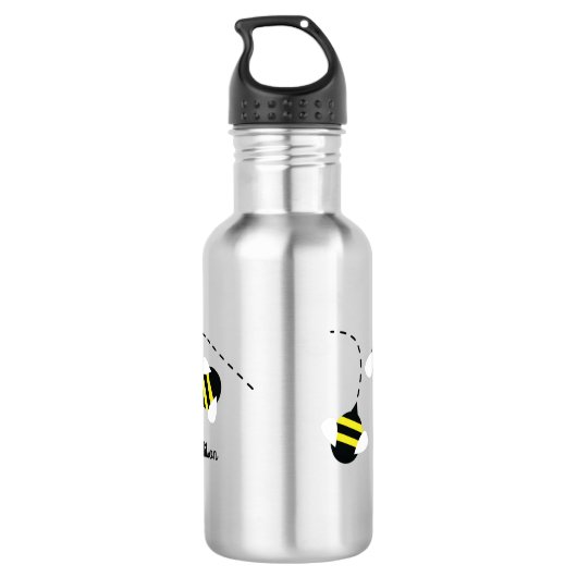 Bijen imker waterfles met naam (Achterkant)