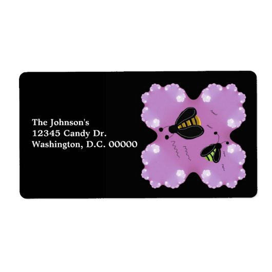 Bijen in de bloemen etiket (Voorkant)