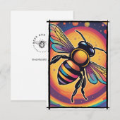Bijen in de ruimte plat dank je kaart (Voorkant / Achterkant)