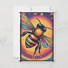 Bijen in de ruimte plat dank je kaart