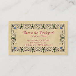Bijen in de Sepia van de achtertuin van de imker Visitekaartje
