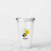 Bijen in de Tulip-tuin Acryl Drinkbeker (Achterkant)