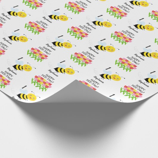 Bijen in de Tulip-tuin Cadeaupapier (Hoek)