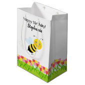 Bijen in de Tulip-tuin Medium Cadeauzakje (Voorkant Gekanteld)