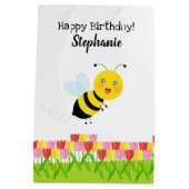 Bijen in de Tulip-tuin Medium Cadeauzakje (Achterkant)