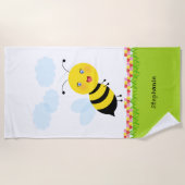 Bijen in de Tulip-tuin Strandlaken (Voorkant)