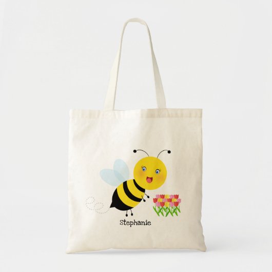 Bijen in de Tulip-tuin Tote Bag (Voorkant)