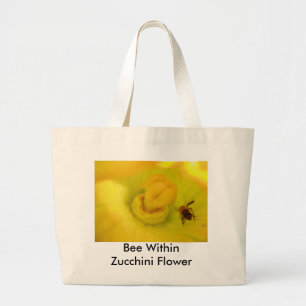 Bijen in de Zucchini-bloem Grote Tote Bag