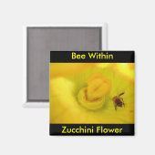 Bijen in de Zucchini-bloem Magneet (Voorkant / Achterkant)