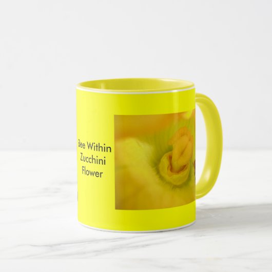 Bijen in de Zucchini-bloem Mok (Voorkant rechts)