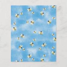 Bijen in een blauw hemelscrapbook