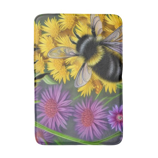 Bijen in een bloem badmat (Voorkant Verticaal)